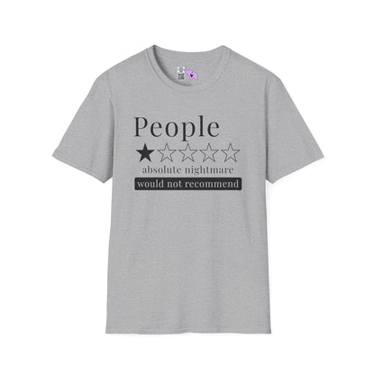 People 1 Star Absolute Nightmare Would Not Recommend Adult T-shirt
