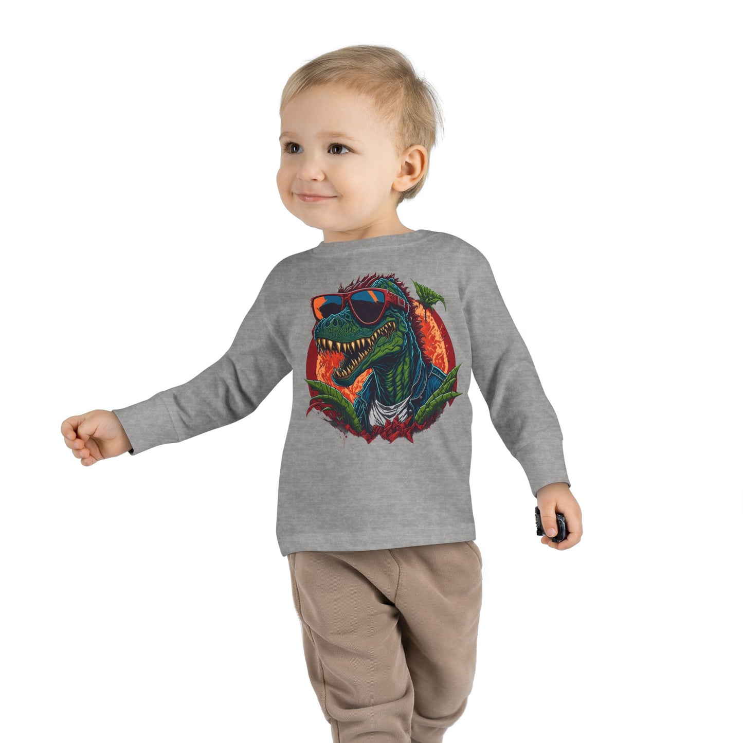 Cool Dinosaur Toddler Long Sleeve Tee