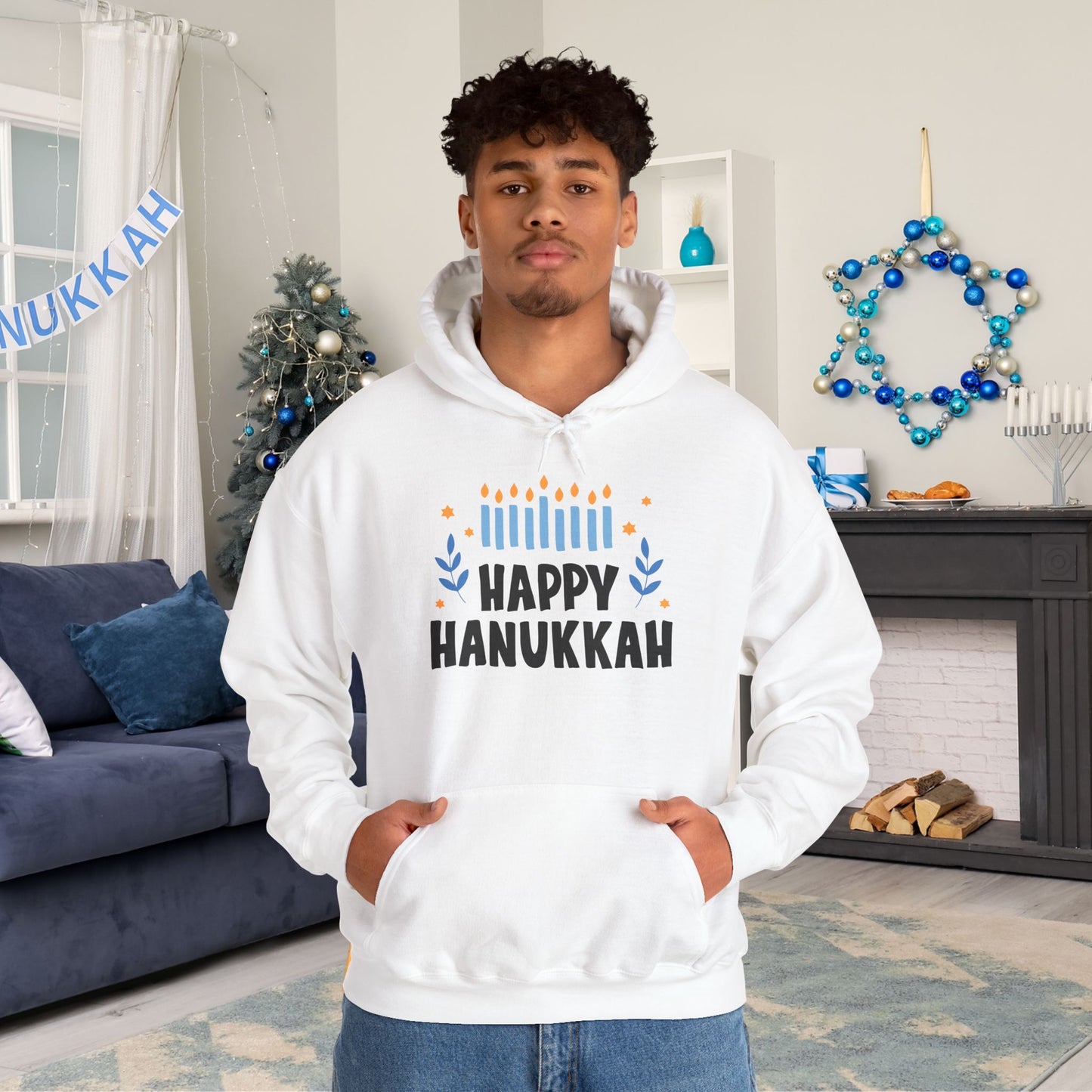 Happy Hanukkah 5 Heavy Blend™ Hooded Sweatshirt