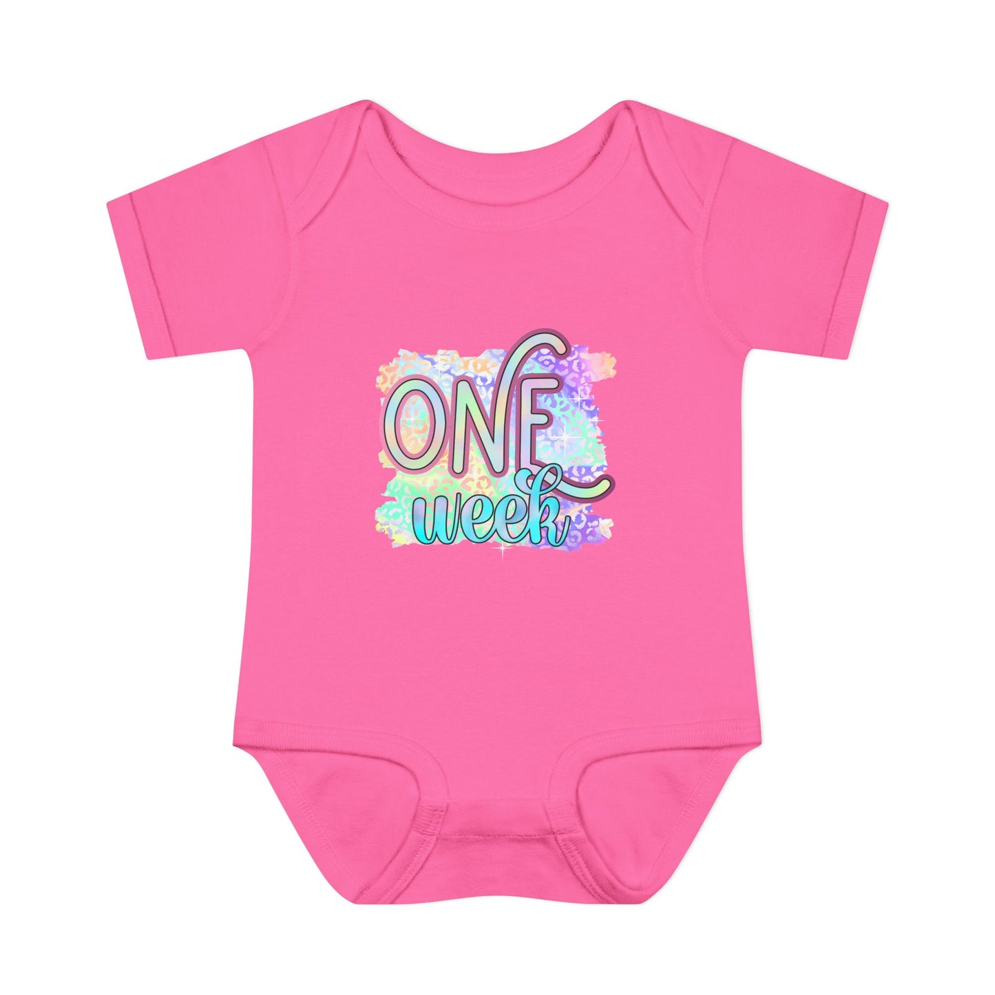 Pastel Wild One Milestone Baby Bodysuit-One Week