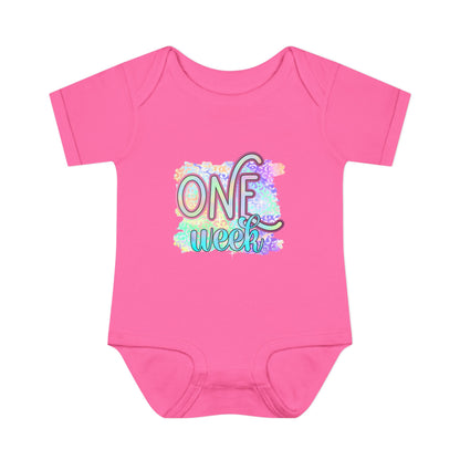 Pastel Wild One Milestone Baby Bodysuit-One Week