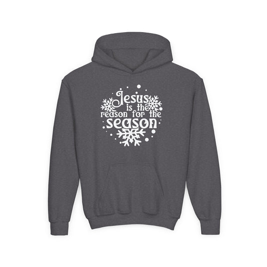 Jesus Is The Reason For The Season Snowflake Youth Hoodie