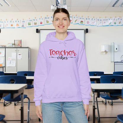 Teacher Vibes Heart Heavy Blend™ Hooded Sweatshirt