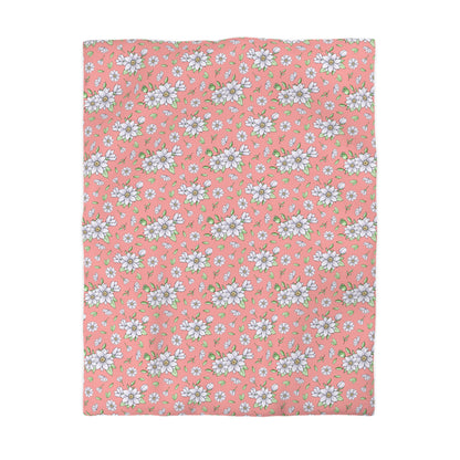 Jasmine Blush Garden Microfiber Duvet Cover