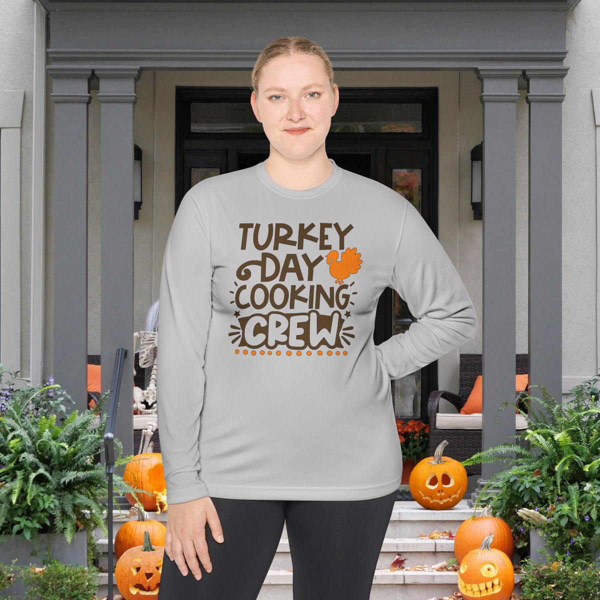 Turkey Day Cooking Crew Adult Long Sleeve Tee