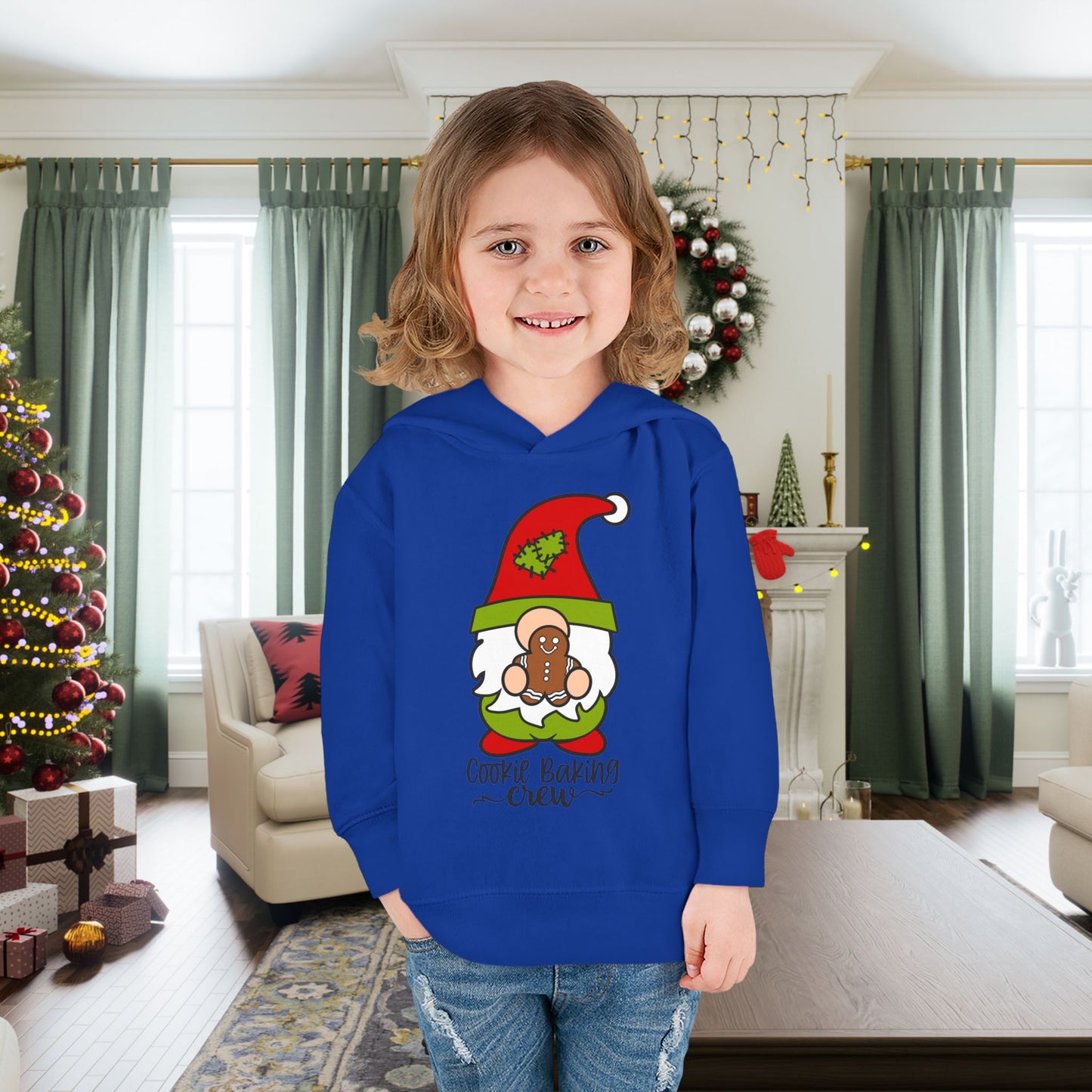 Cookie Baking Crew Gnome Toddler Pullover Fleece Hoodie