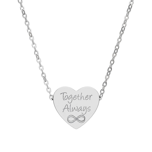 Parallel Infinity Personalized Engraved Heart Necklace