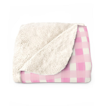 Dreamy Rose Gingham Fleece Blanket