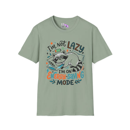 ""I'm Not Lazy,""I'm On Energy Saving Mode (Racoon) Adult T-shirt