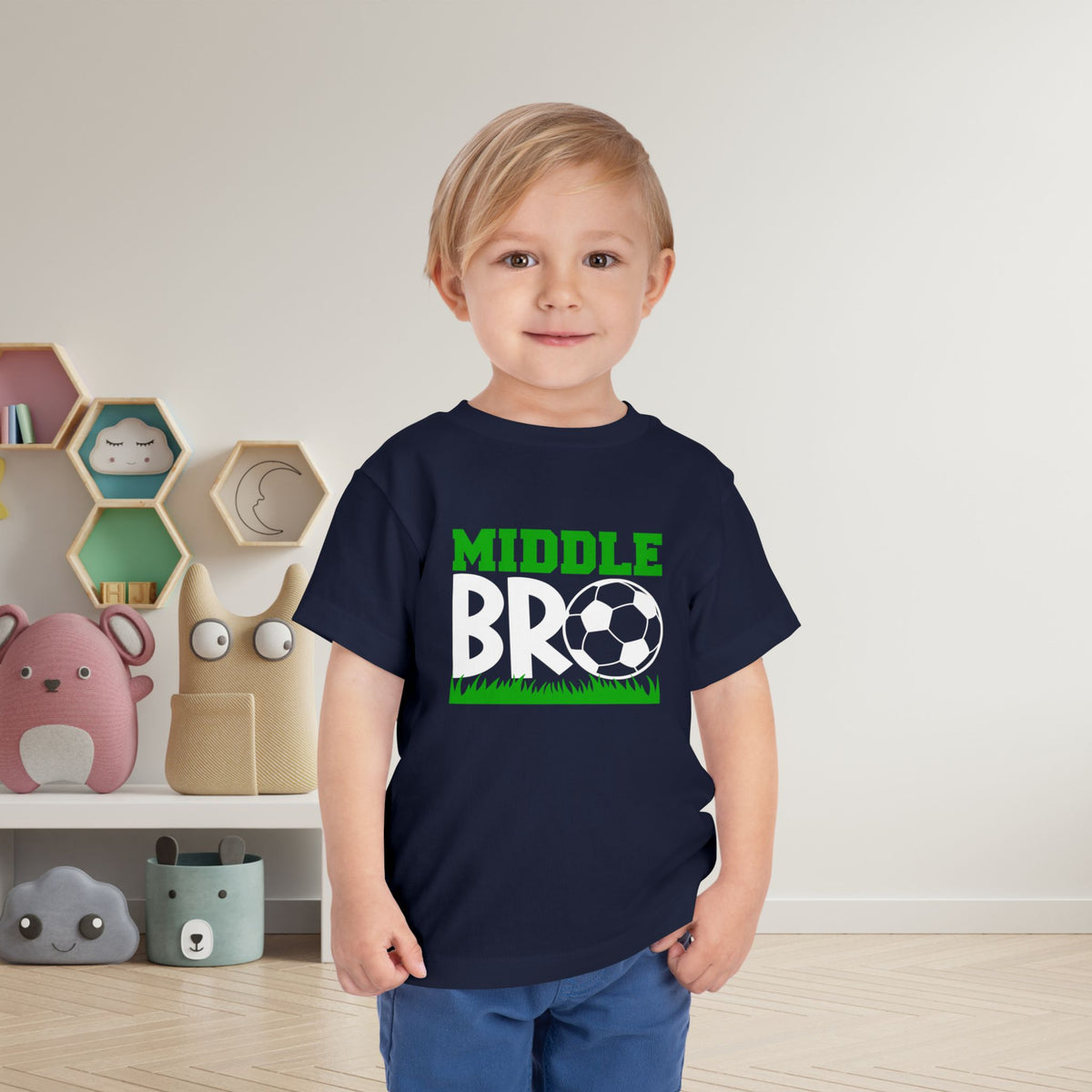 Middle Bro (Soccer Ball) Toddler Tee