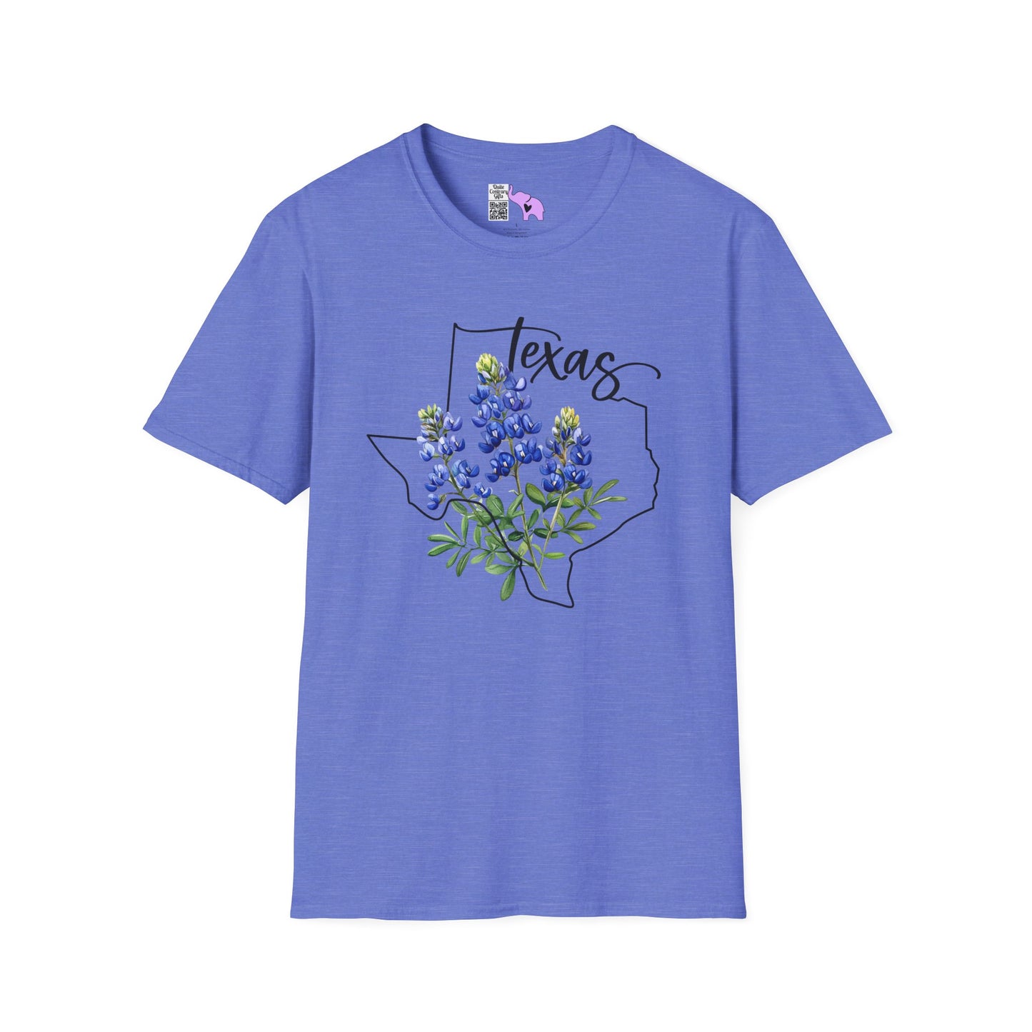 Texas Bluebonnets Outline Adult T-shirt