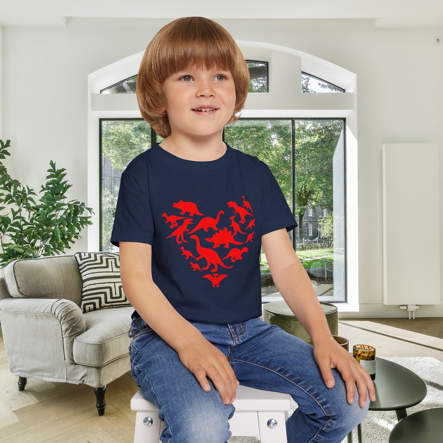 Dinosaur Heart Heavy Cotton™ Toddler T-shirt