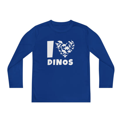 I Love Dinos (Dino Heart) Youth Long Sleeve Tee