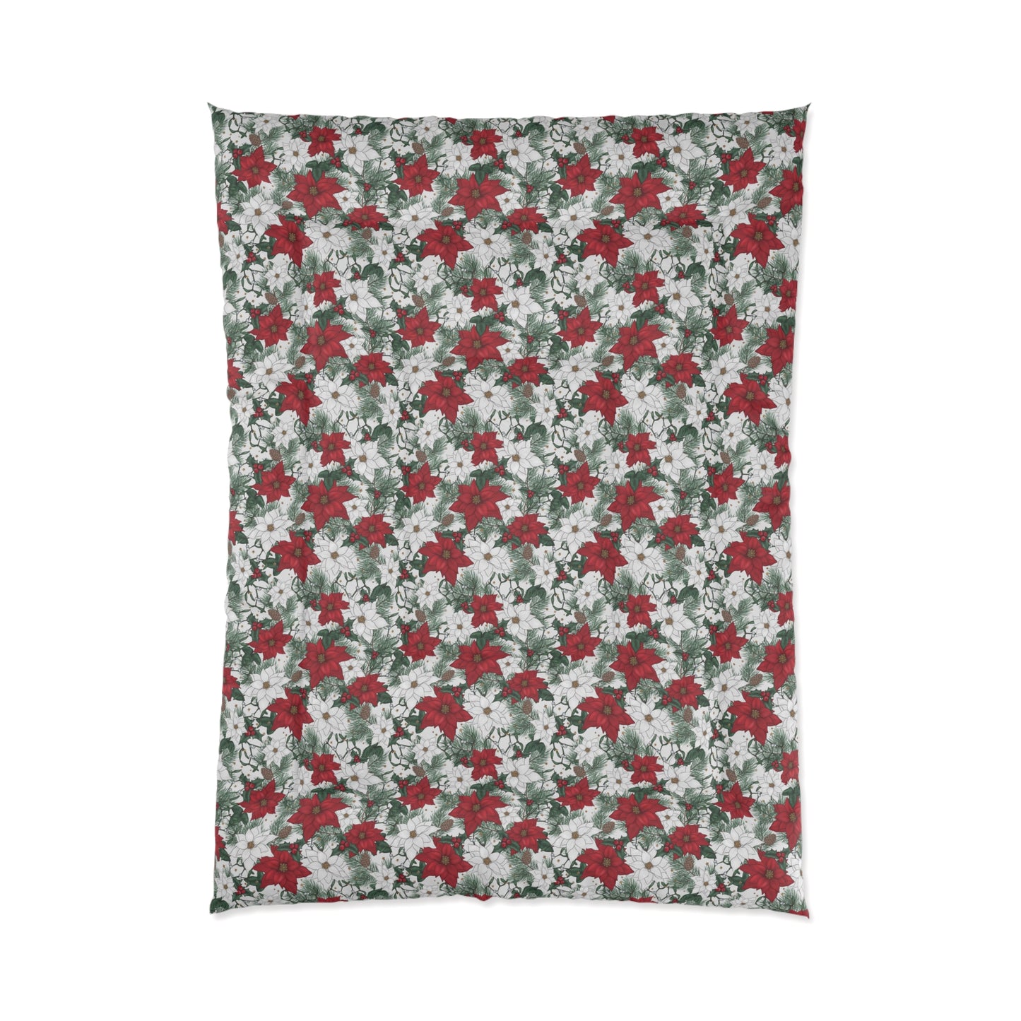 Winter Poinsettia Garden Comforter