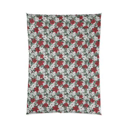 Winter Poinsettia Garden Comforter