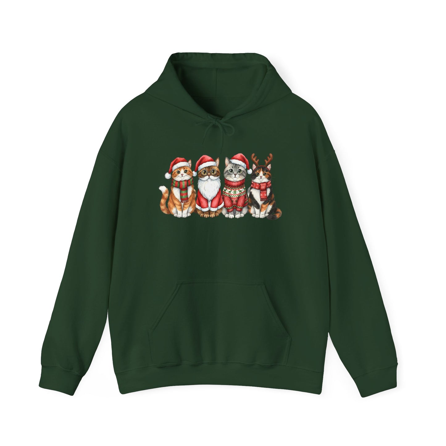 Santa Claus Cats Adult Heavy Blend™ Hooded Sweatshirt