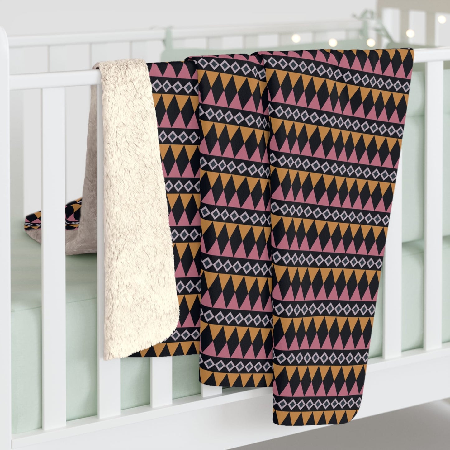 Midnight Clay Cairn Stripes Fleece Blanket