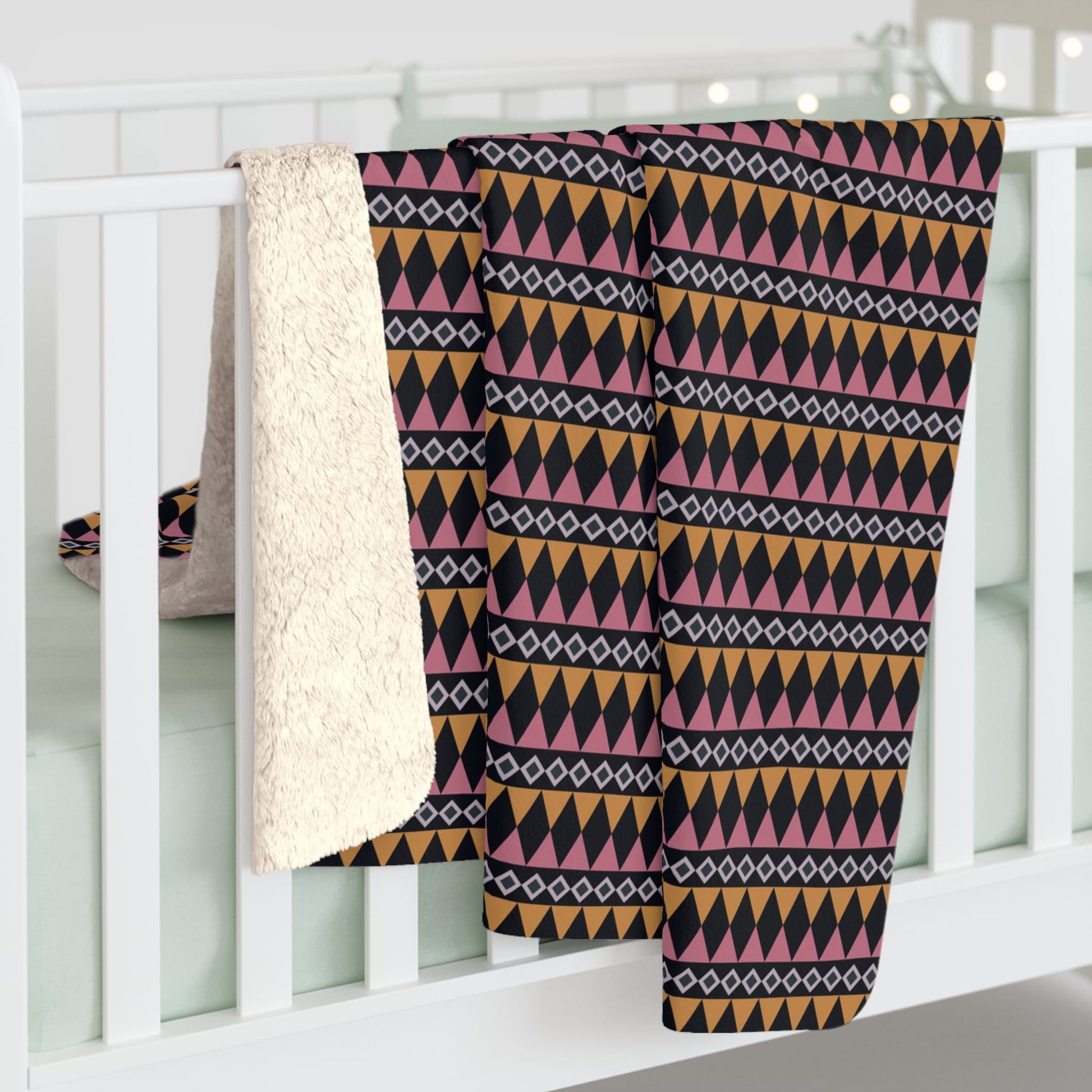 Midnight Clay Cairn Stripes Fleece Blanket