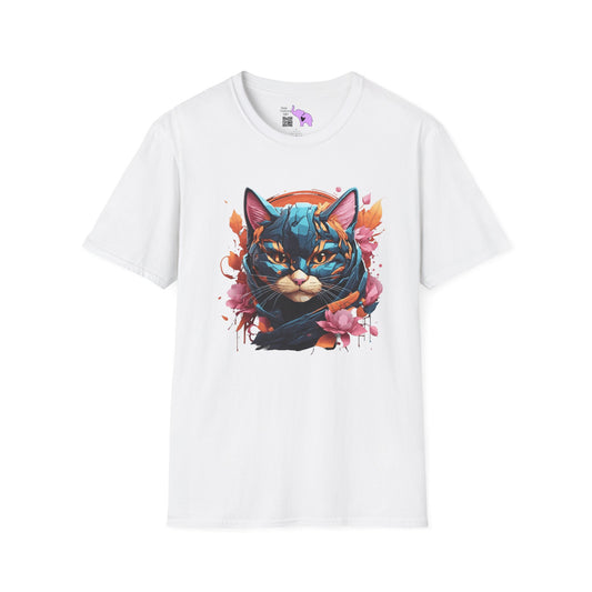 Adorable Kitty w/Flowers Adult T-shirt