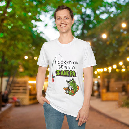 Hooked On Being A Grandpa Adult T-shirt