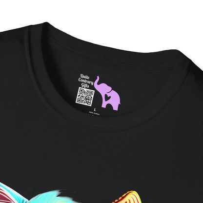 Cute Colorful Kitten w/Butterfly Adult T-shirt