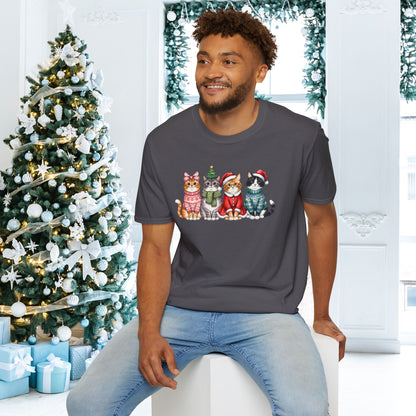 Meowy Christmas Crew Adult T-shirt