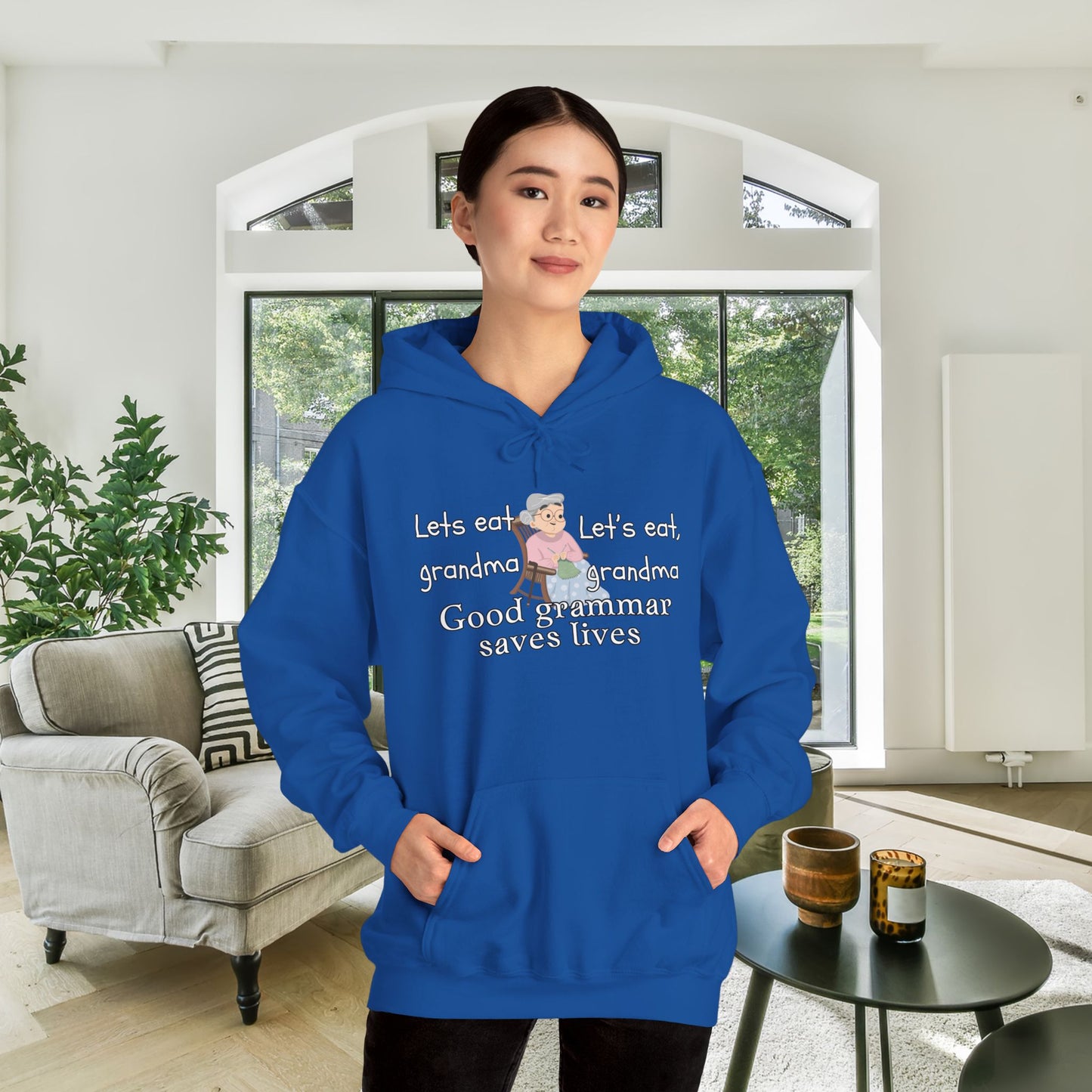 Let's Eat, Grandma Grammar Saves Lives Heavy Blend™ Hooded Sweatshirt