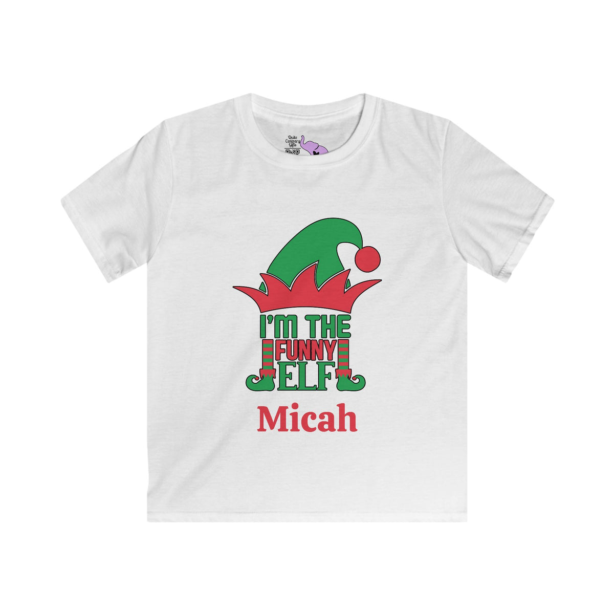 I'm The Funny Elf Personalized Youth Softstyle Tee