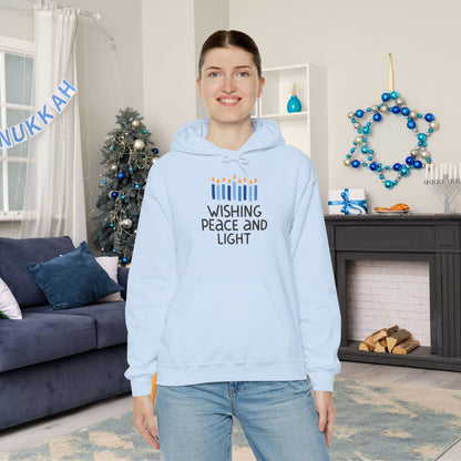 Hanukkah Wishing Peace & Light Adult Heavy Blend™ Hooded Sweatshirt