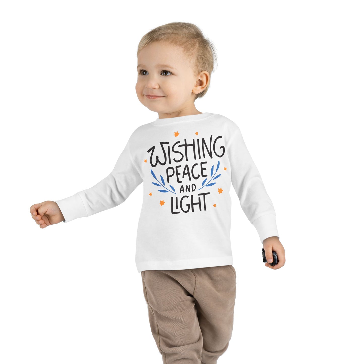 Hanukkah Wishing Peace & Light 3 Toddler Long Sleeve Tee