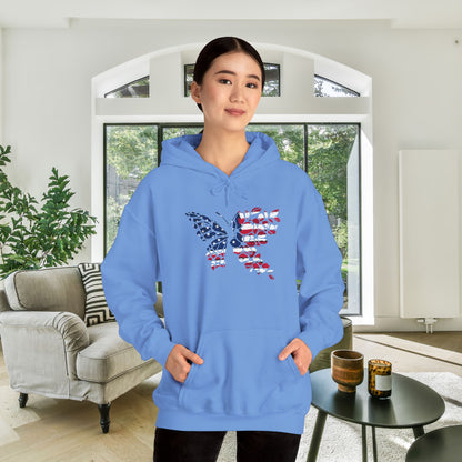American Flag Butterfly Heavy Blend™ Hooded Sweatshirt