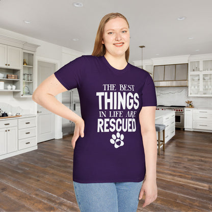The Best Things In Life Are Rescued Adult T-shirt