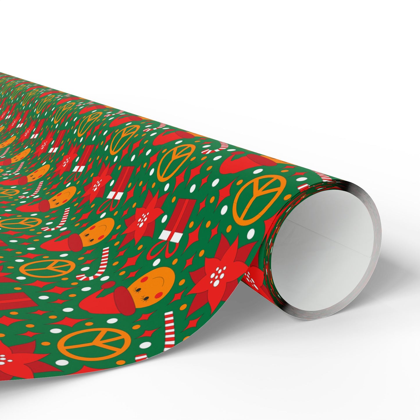 Smiley Face/Santa Hat/Poinsettia Christmas Wrapping Paper