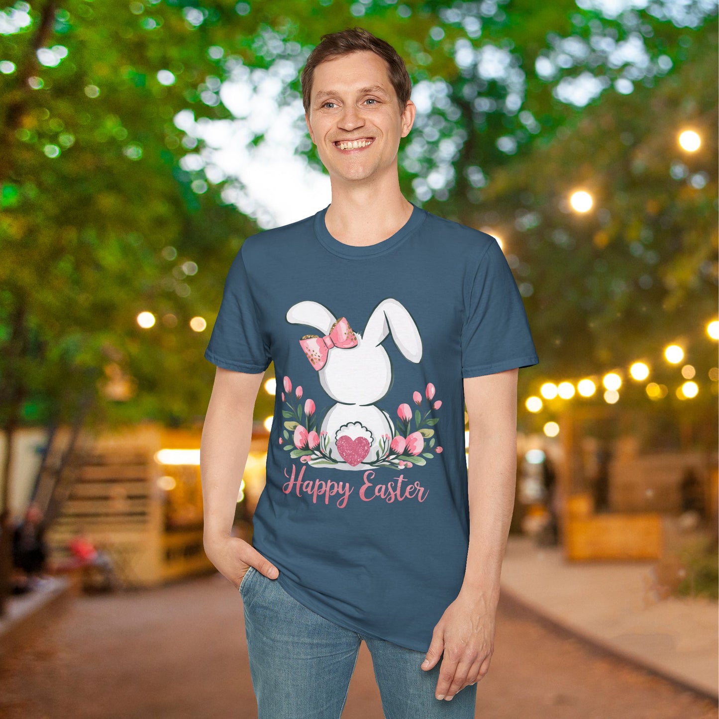 Happy Easter (Bunny Tail) Adult T-shirt