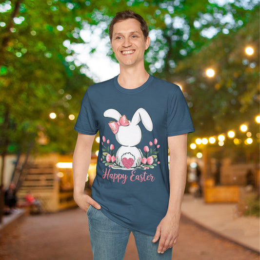 Happy Easter (Bunny Tail) Adult T-shirt