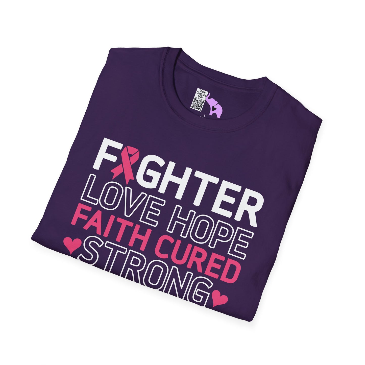 Fighter Love Hope Faith Cured Strong Support Wear Pink Adult T-shirt