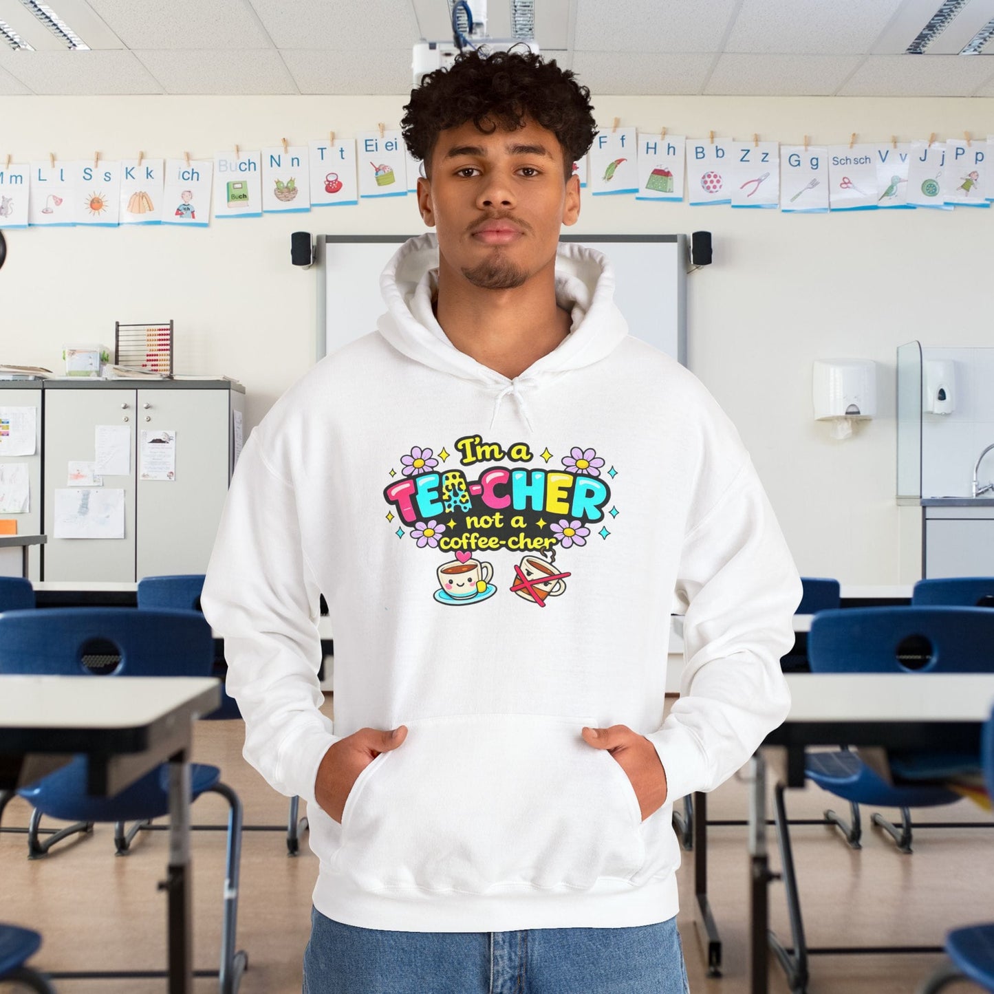 I'm A Tea-cher Not A Coffee-cher Heavy Blend™ Hooded Sweatshirt