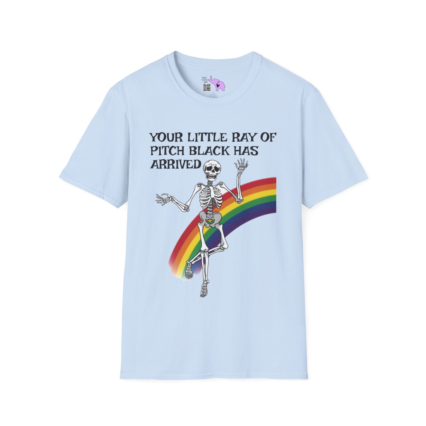 Your Little Ray of Pitch Black Has Arrived (Rainbow) Adult T-shirt