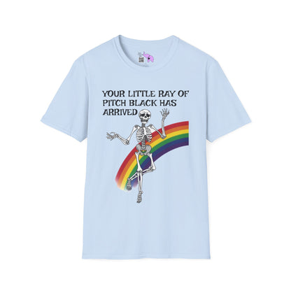 Your Little Ray of Pitch Black Has Arrived (Rainbow) Adult T-shirt