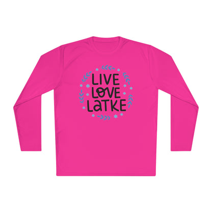 Hanukkah Live Love Latke Adult Long Sleeve Tee