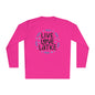 Hanukkah Live Love Latke Adult Long Sleeve Tee