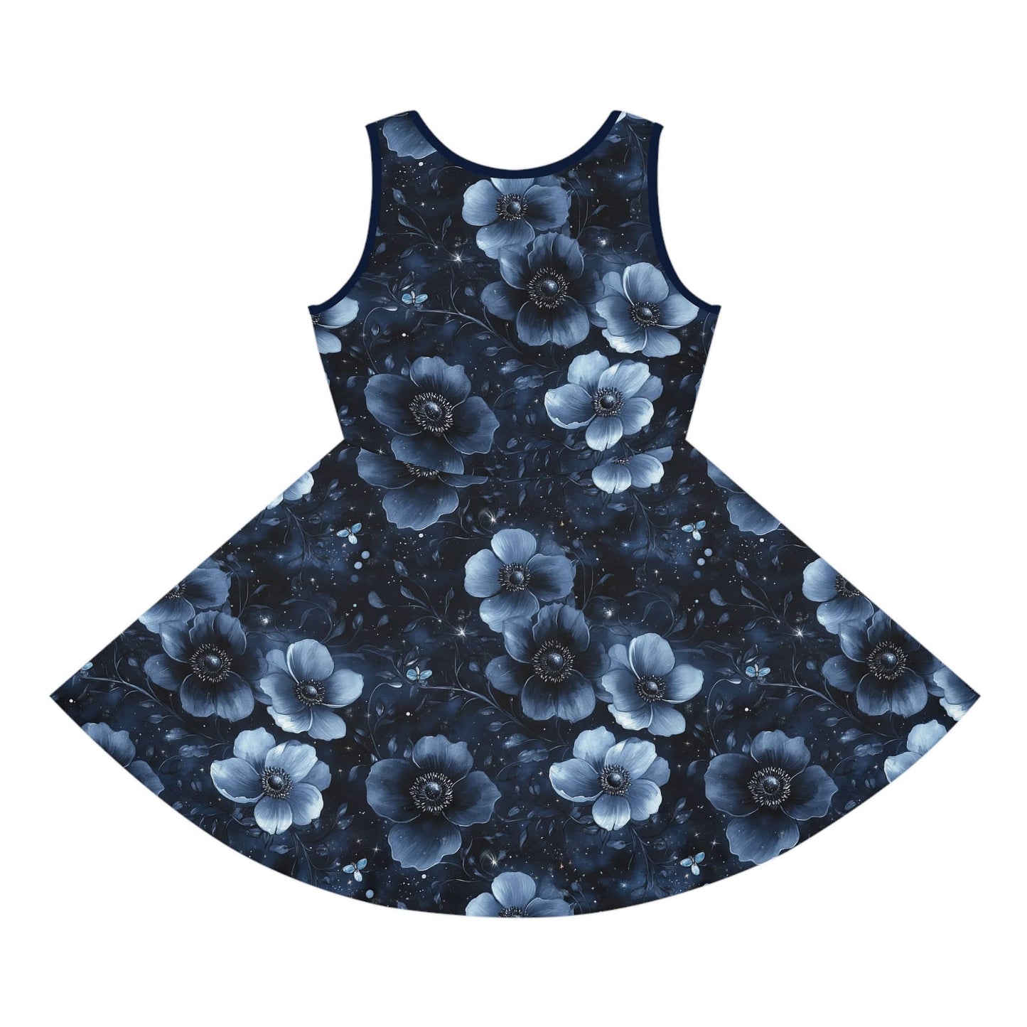 Midnight Blossoms Girls' Sleeveless Sundress