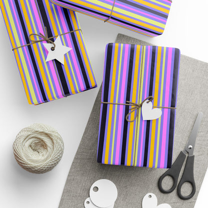 Midnight Pop Stripes Gift Wrap