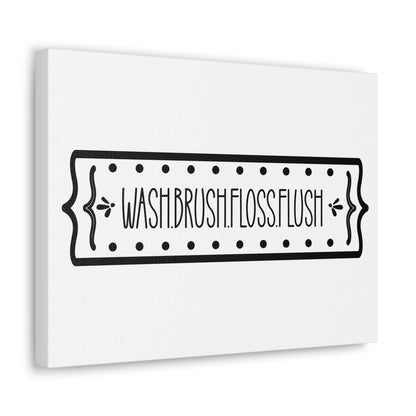 Wash Brush Floss Flush 2 Canvas Horizontal Wraps w/o Frame