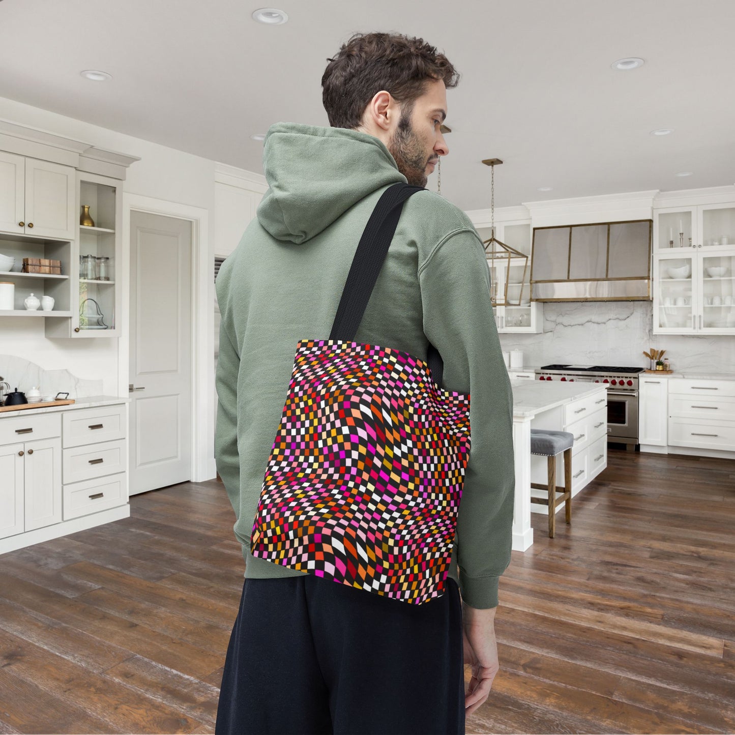Warped Red Checkered Canvas Tote Bag