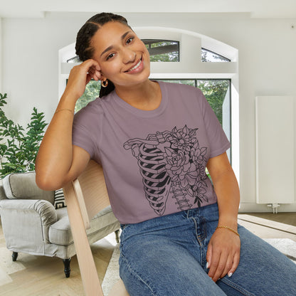 Floral Ribcage Adult T-shirt