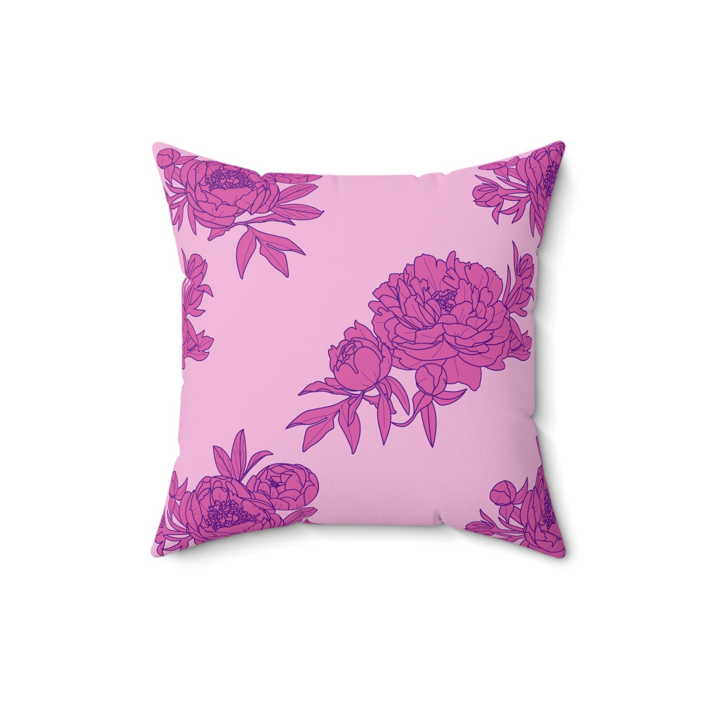 Bubblegum Bloom Peonies Throw Pillow