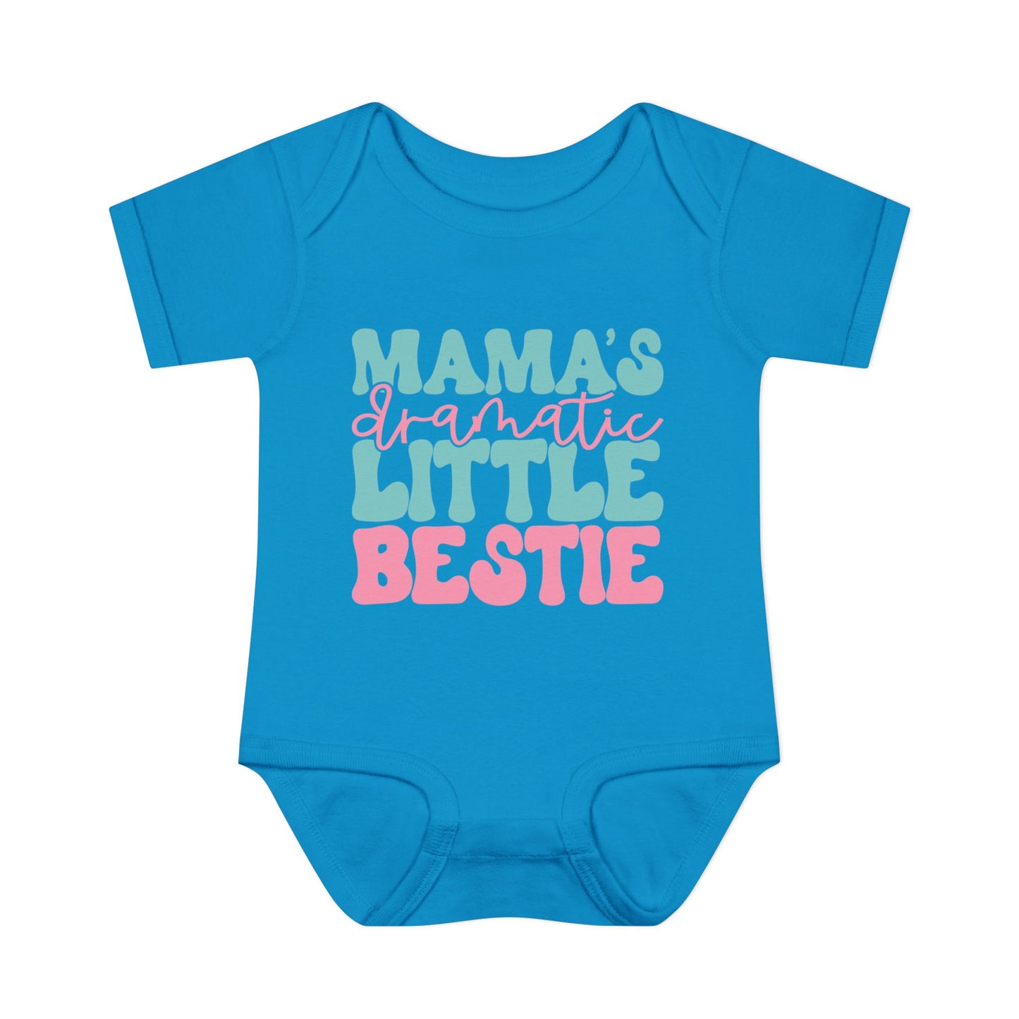 Mama's Dramatic Little Bestie Baby Rib Bodysuit