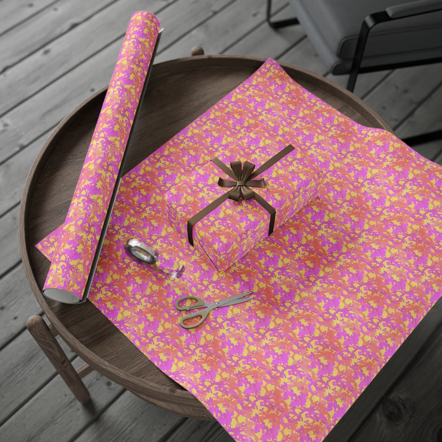 Sunset Sorbet Camo Wrapping Paper