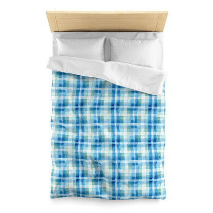 Ocean Sunset Plaid Duvet Bedding Set